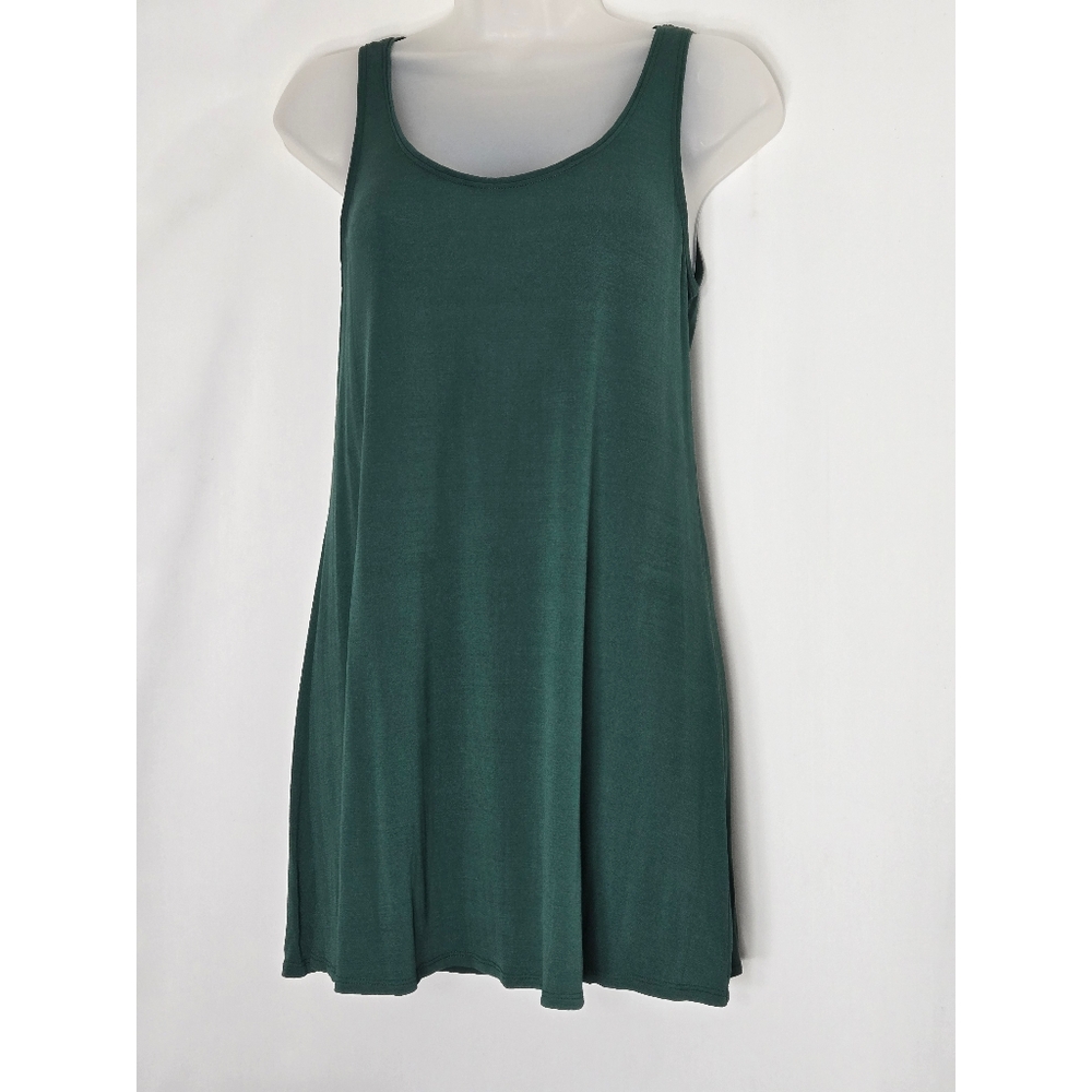 Eileen Fisher Green Silk Tunic Tank Top